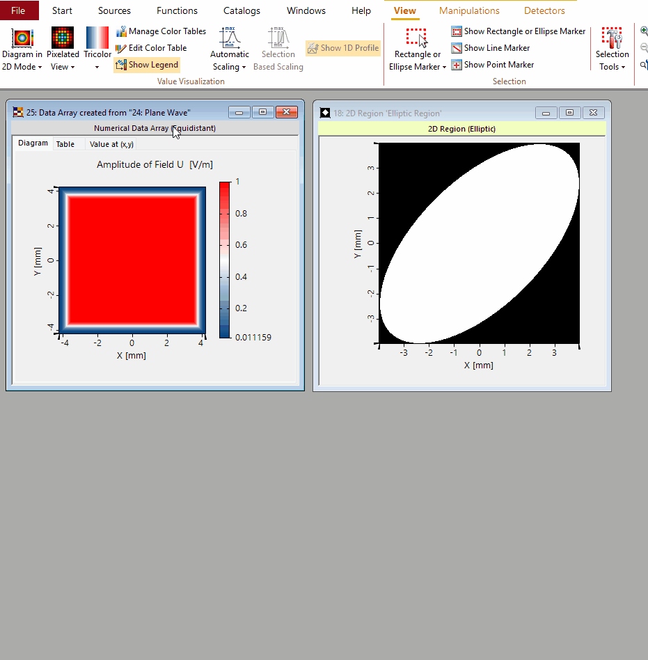 Region multiplied with Data Array