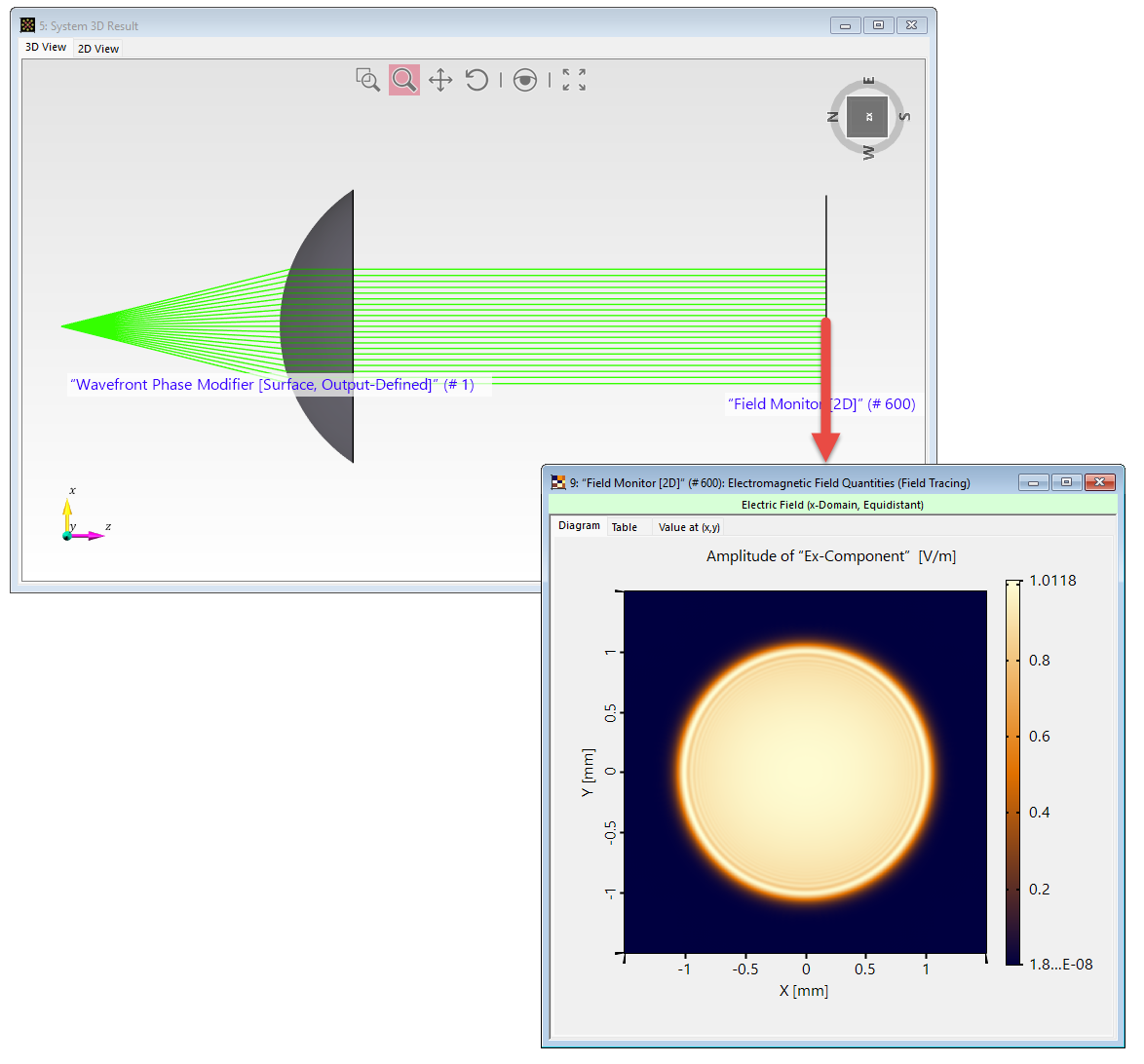 Wavefront Phase Modifier Surface Output-Defined result